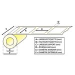 Étiquette papier thermique direct mandrin 76 mm 100x50 mm (lot de 2400)