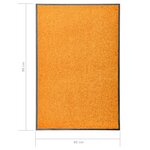 vidaXL Paillasson lavable Orange 60x90 cm