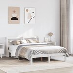 vidaXL Cadre de lit avec tête de lit sans matelas blanc 120x200 cm