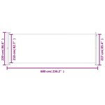 vidaXL Auvent latéral rétractable de patio 220x600 cm Marron