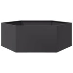 vidaXL Jardinière noir hexagone 138x120x45 cm acier