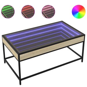 vidaXL Table basse avec LED infini chêne sonoma 90x50x41 cm