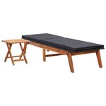 vidaXL Chaise longue avec table Résine tressée et bois d'acacia massif