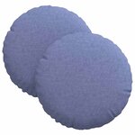 vidaXL Coussins de siège 2 Pièces Bleu denim Ø30 x 13 cm tissu