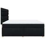 vidaXL Sommier à lattes de lit avec matelas Noir 180x200 cm Tissu