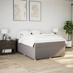 vidaXL Sommier à lattes de lit avec matelas Taupe 140x200 cm Tissu