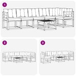 vidaXL Ensemble de canapés d'extérieur 7 pc Blanc et gris clair