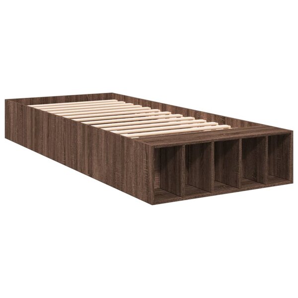 vidaXL Cadre de lit chêne marron 100x200 cm bois d'ingénierie