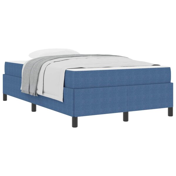 vidaXL Cadre de lit avec matelas Bleu 120 x 190 cm tissu