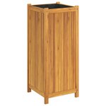 vidaXL Jardinière avec doublure 42x42x100 cm bois massif d'acacia