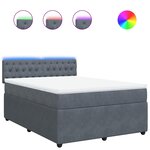 vidaXL Sommier à lattes de lit et matelas Gris foncé 140x200cm Velours