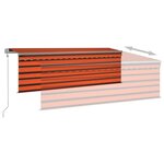 vidaXL Auvent automatique store capteur de vent LED Orange et marron