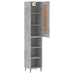 vidaXL Buffet haut Gris béton 34 5x34x180 cm Bois d'ingénierie