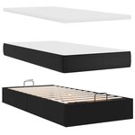 vidaXL Lit ottoman avec matelas noir 80x200 cm similicuir
