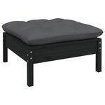 Vidaxl salon de jardin 12 pièces avec coussins noir bois de pin solide