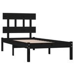 vidaXL Cadre de lit sans matelas noir 75x190 cm bois massif
