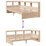 vidaXL Lit bibliothèque sans matelas 75x190 cm bois de pin massif
