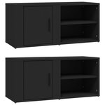 vidaXL Meubles TV 2 Pièces Noir 80x31 5x36 cm Bois d'ingénierie