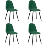 vidaXL Chaises à manger lot de 4 Vert foncé Velours