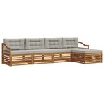 vidaXL Ensemble de canapés d'extérieur 5 pc Gris Naturel et Clair