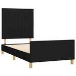 vidaXL Cadre de lit avec tête de lit Noir 100x200 cm Tissu