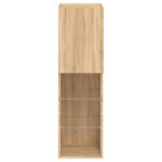 vidaXL Meubles TV avec lumières LED 2 Pièces chêne sonoma 30 5x30x102 cm