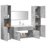 vidaXL Ensemble de meubles de salle de bain 5 Pièces gris béton