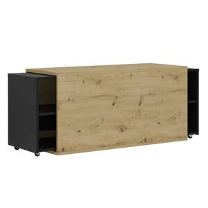 FMD Meuble TV 194 5x39 9x49 2 cm Chêne artisanal et noir