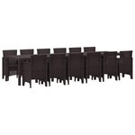 vidaXL Ensemble de salle à manger pour jardin 13 Pièces Marron
