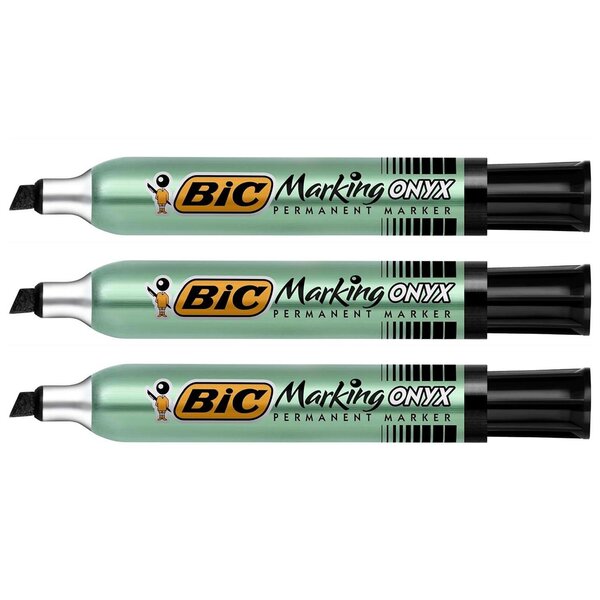 Marqueur Permanent MARKING ONYX 1591 MAXI Pointe Biseau 2 7 à 6 2 mm Noir x 3 BIC
