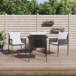 vidaXL Ensemble à manger de jardin 5 Pièces coussins résine tressée acier