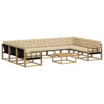 vidaXL Ensemble de canapés d'extérieur 10 pc Blanc et Beige