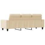 vidaXL Canapé à 3 places Crème 180 cm Tissu