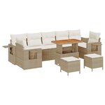 vidaXL Ensemble de canapé de jardin 10 Pièces beige et crème polyrotin