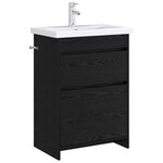 vidaXL Meuble sous lavabo de salle de bain Chêne noir