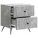 vidaXL Cabinet de chevet avec tiroir Gris béton 43 x 34 5 x 47 5 cm