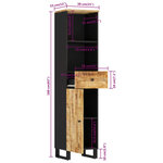 vidaXL Armoire de salle de bain 38x33x160 cm bois massif de manguier