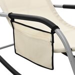 vidaXL Chaise longue textilène crème et gris