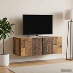 vidaXL Meuble TV mural 59 5 x 31 cm Bois ancien Bois d'ingénierie