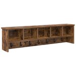 vidaXL Porte-manteau mural avec étagère Montage mural avec stockage Chêne fumé 100 x 16 x 26 cm