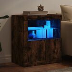vidaXL Buffet avec lumières LED chêne fumé 60 5x37x67 cm