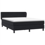 vidaXL Sommier à lattes de lit avec matelas noir 160x220 cm velours