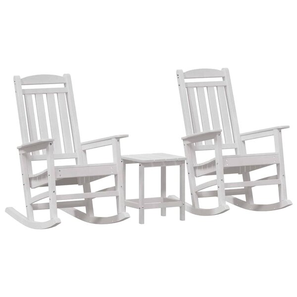 vidaXL Chaise à bascule 3 pc Blanc Polyéthylène
