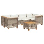 vidaXL Salon de jardin avec coussins 7 Pièces beige résine tressée