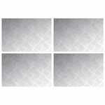 vidaXL Plaques à damier 4 Pièces Argent 60 x 40 cm Aluminium