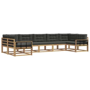 vidaXL Ensemble de canapés d'extérieur 7 pc Blanc et anthracite