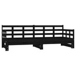 vidaXL Lit coulissant Noir Bois de pin solide 2x(80x200) cm