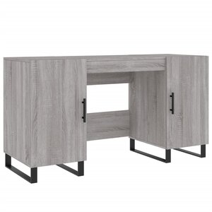 Bureau table poste de travail meuble d'ordinateur informatique étude sonoma 140 x 50 x 75 cm bois d'ingénierie gris 02_0023954
