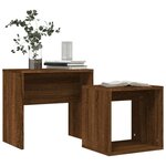 vidaXL Tables basses gigognes 2 Pièces chêne marron bois d'ingénierie