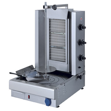 Döner kebab gaz professionnel - 35 kg - virtus -  - acier inoxydable 480x630x935mm